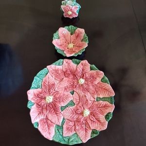 Oci Omnibus 3pc Creamic Floral Platter Ceramic Set